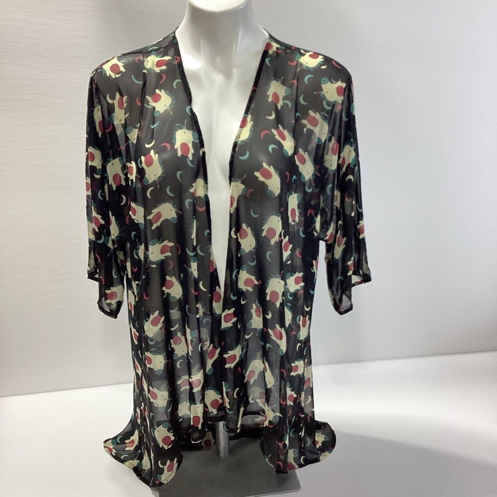 Lularoe Unicorn Sheer Swim Cover Up Kimono S